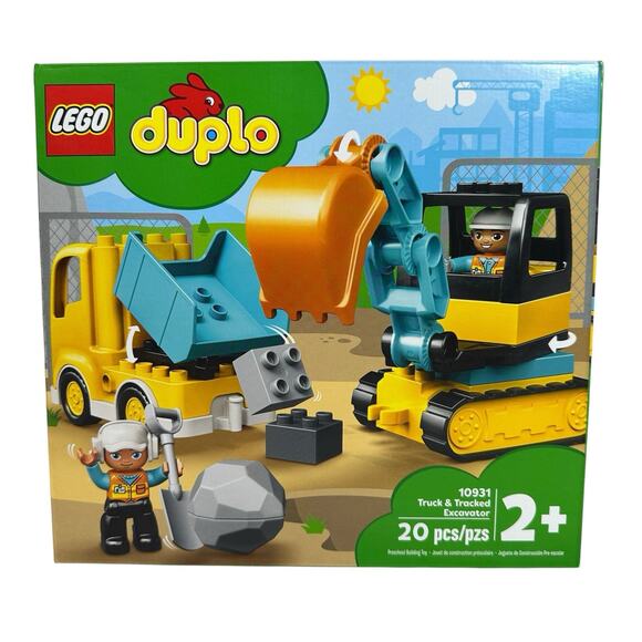 LEGO DUPLO Truck and Tracked Excavator Construction Vehicle Set 10931 New - Picture 1 of 6